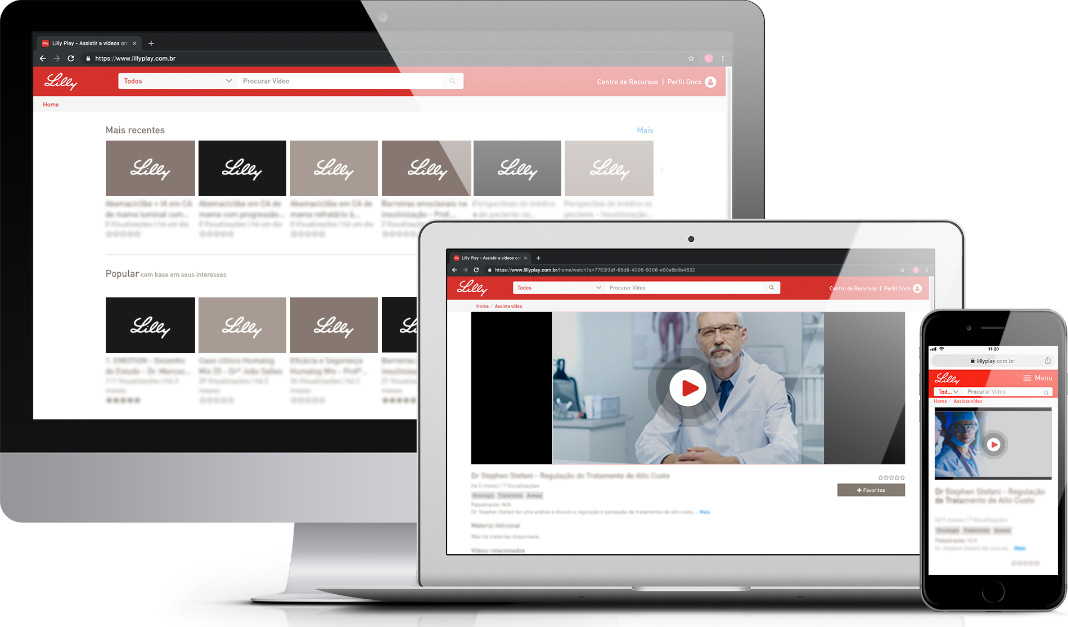 Lillyplay - video on demand platform for healthcare professionals only.